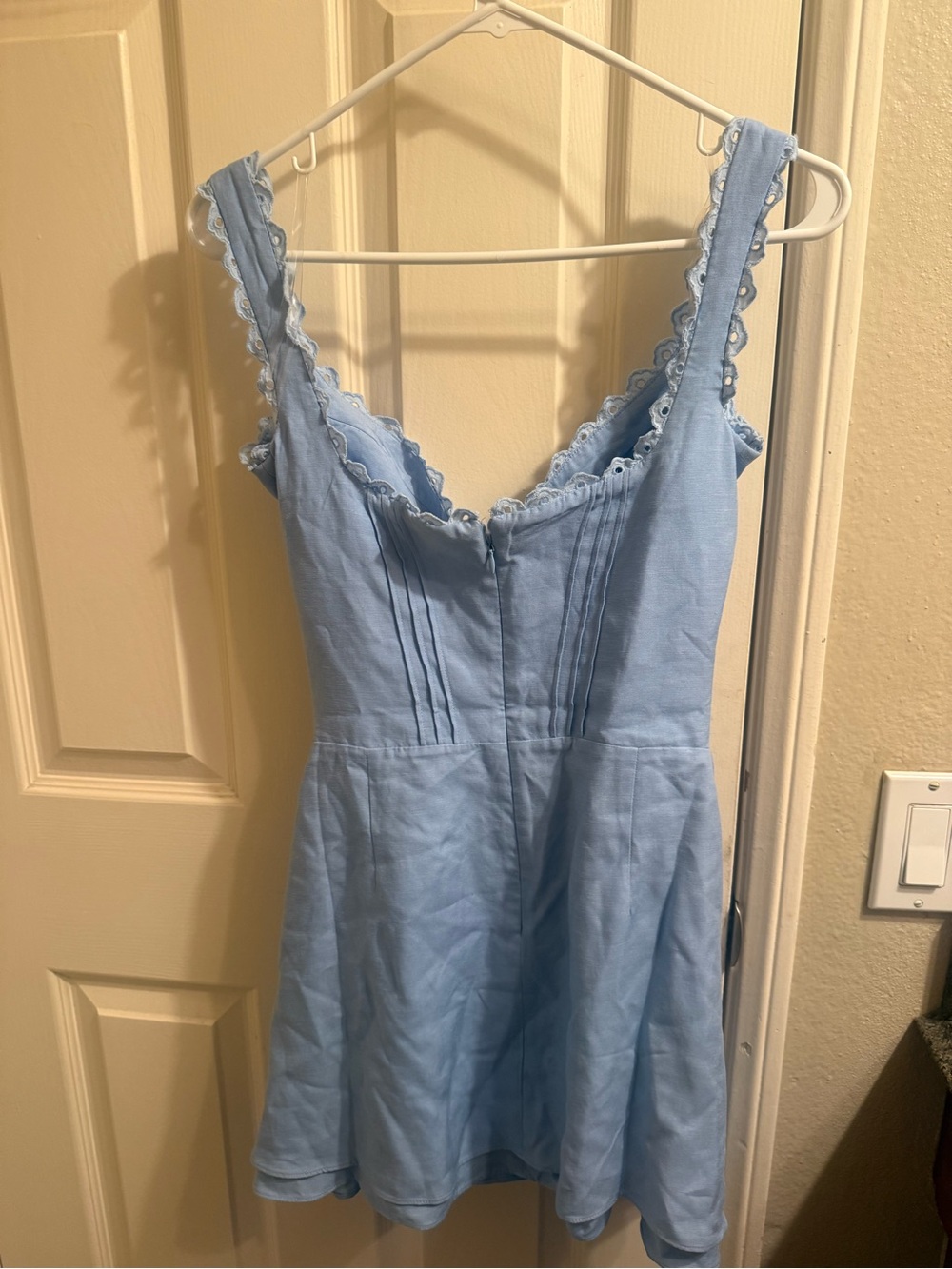 House of CB Tilly blue pin tuck mini dress - Picture 5 of 5